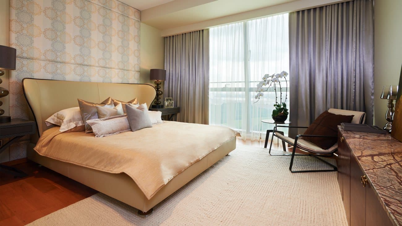 Master bedroom in champagne tones